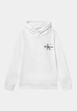 Calvin Klein Jeans SMALL MONOGRAM HOODIE UNISEX - Sweat à Capuche - Bright White