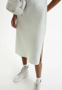 Calvin Klein Jeans SATIN MIDI - Robe De Jour - Eggshell -Calvin Klein Elegant Magasin 68bb6350b436490ea7d09632c999130a