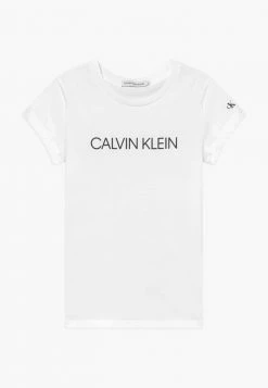 Calvin Klein Jeans INSTITUTIONAL SLIM - T-shirt Imprimé - White