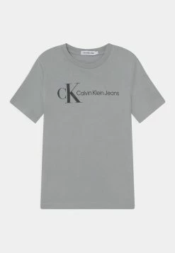 Calvin Klein Jeans MONOGRAM INSITUTIONAL - T-shirt Imprimé - Grey Dew