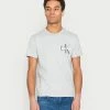 Calvin Klein Jeans TWO TONE MONOGRAM TEE - T-shirt Imprimé - Light Grey Heather