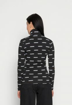 Calvin Klein Jeans LOGO ALL OVER PRINT ROLL NECK - T-shirt à Manches Longues - Black -Calvin Klein Elegant Magasin 6a1098b69b71490b938bb35dbcbf5ce4