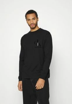 Calvin Klein Jeans SPLICED BACK GRAPHIC - T-shirt à Manches Longues - Black