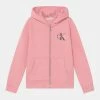 Calvin Klein Jeans MONOGRAM ZIP THROUGH HOODIE UNISEX - Sweat à Capuche Zippé - Soft Berry