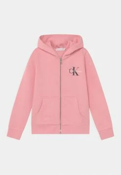 Calvin Klein Jeans MONOGRAM ZIP THROUGH HOODIE UNISEX - Sweat à Capuche Zippé - Soft Berry