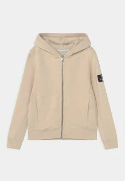 Calvin Klein Jeans BLOCKING BADGE ZIP THROUGH - Sweat à Capuche Zippé - Muslin