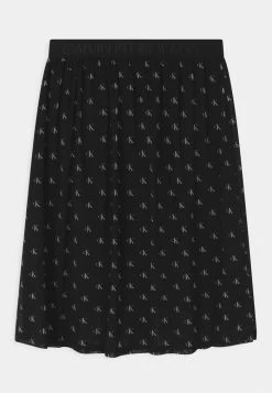 Calvin Klein Jeans MONOGRAM MIDI - Jupe Trapèze - Black