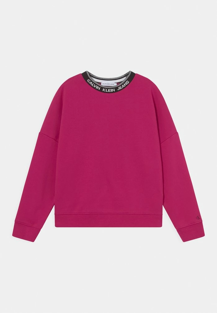 Calvin Klein Jeans INTARSIA LOGO - Sweatshirt - Stunning Magenta 1 Calvin Klein Jeans INTARSIA LOGO - Sweatshirt - Stunning Magenta