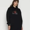 Calvin Klein Jeans OVERSIZED HOODIE DRESS - Robe De Jour - Black