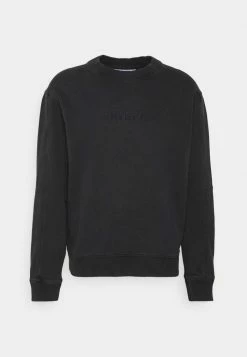 Calvin Klein Jeans CREW NECK UNISEX - Sweatshirt - Washed Black