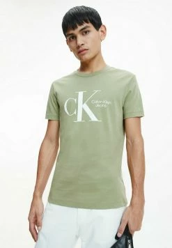 Calvin Klein Jeans DYNAMIC CK CENTER - T-shirt Imprimé - Faded Olive