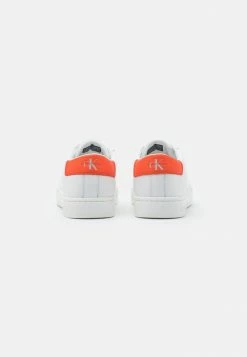 Calvin Klein Jeans CLASSIC CUPSOLE - Baskets Basses - White/bright Orange -Calvin Klein Elegant Magasin 70507f16636941aa9900d9b480361ea5