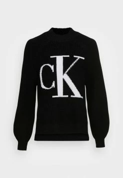 Calvin Klein Jeans RAGLAN SWEATER - Pullover - Black/bright White 8 Calvin Klein Jeans RAGLAN SWEATER - Pullover - Black/bright White -Calvin Klein Elegant Magasin 70c31f3239c1436d9916abe677be263d
