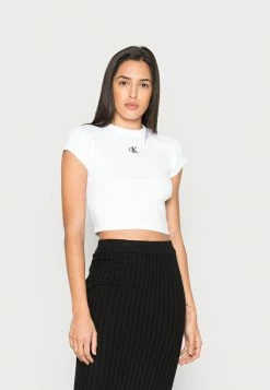 Calvin Klein Jeans CROPPED SLIM TEE - T-shirt Basique - Bright White