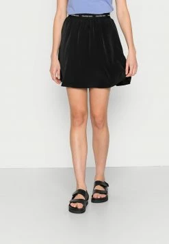 Calvin Klein Jeans REPEAT LOGO ELASTIC SKIRT - Minijupe - Black