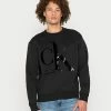 Calvin Klein Jeans BOLD SPLICED CREW NECK - Sweatshirt - Black
