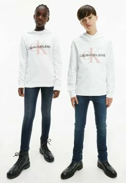 Calvin Klein Jeans MONOGRAM - Sweat à Capuche - White/ Delicate Rose