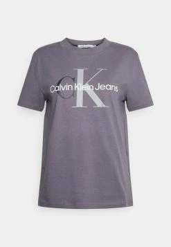 Calvin Klein Jeans TWO TONE MONOGRAM REGULAR TEE - T-shirt Imprimé - Fossil Grey