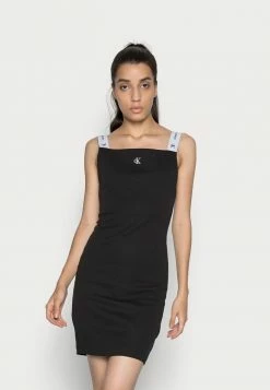 Calvin Klein Jeans STRAP SQUARE NECK DRESS - Robe Fourreau - Black