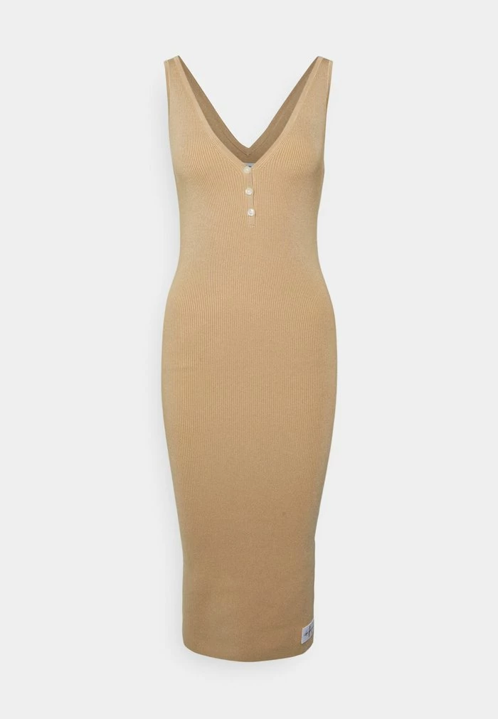 Calvin Klein Jeans BADGE HENLEY DRESS - Robe Pull - Tawny Sand 1 Calvin Klein Jeans BADGE HENLEY DRESS - Robe Pull - Tawny Sand