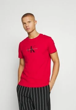 Calvin Klein Jeans ARCHIVAL MONOGRAM TEE UNISEX - T-shirt Imprimé - Salsa/black