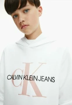 Calvin Klein Jeans MONOGRAM - Sweat à Capuche - White/ Delicate Rose -Calvin Klein Elegant Magasin 779370cdd3bf4493a4b6d89c965e0739
