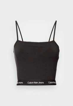 Calvin Klein Jeans LOGO TAPE STRAPPY - Débardeur - Black -Calvin Klein Elegant Magasin 7808d5ca818545a0aa7623552d0c27af