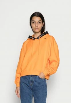 Calvin Klein Jeans TAPING HOODIE - Sweat à Capuche - Island Orange