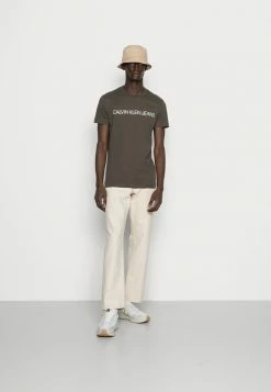 Calvin Klein Jeans TEE INSTITUTIONAL LOGO 2 PACK - T-shirt Imprimé - Black Olive