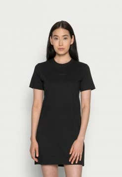 Calvin Klein Jeans LOGO TRIM DRESS - Robe En Jersey - Black
