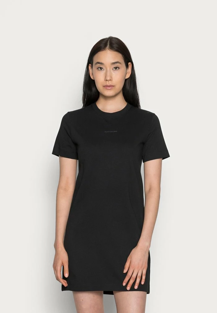 Calvin Klein Jeans LOGO TRIM DRESS - Robe En Jersey - Black 1 Calvin Klein Jeans LOGO TRIM DRESS - Robe En Jersey - Black