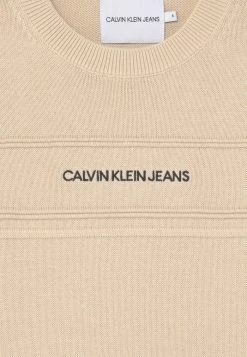 Calvin Klein Jeans MICRO LOGO - Pullover - Muslin -Calvin Klein Elegant Magasin 7e7c385050b2459685fd2436b47321fc