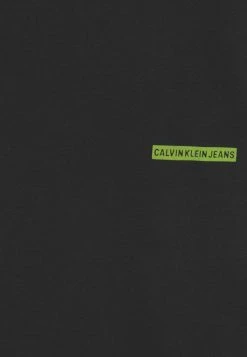 Calvin Klein Jeans MICRO FLOCK LOGO - Sweatshirt - Black -Calvin Klein Elegant Magasin 7fe1575219e449048b8edb0803b4dc22