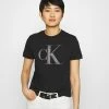 Calvin Klein Jeans BONDED FILLED TEE - T-shirt Imprimé - Black