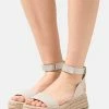 Calvin Klein Jeans SPORTY WEDGE ANKLE CLIP - Sandales à Plateforme - Eggshell