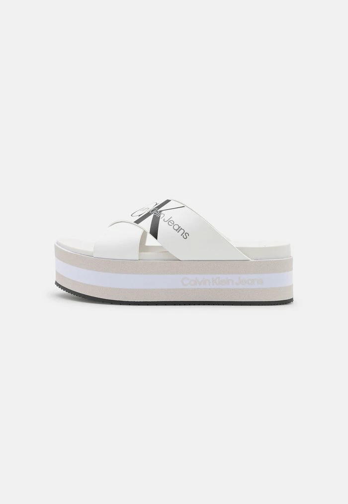 Calvin Klein Jeans FLATFORM CRISSCROSS - Mules à Talons - Bright White 2 Calvin Klein Jeans FLATFORM CRISSCROSS - Mules à Talons - Bright White – Image 2