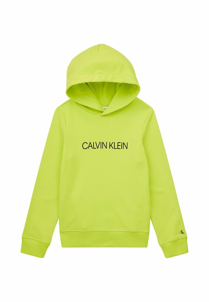 Calvin Klein Jeans INSTITUTIONAL LOGO - Sweat à Capuche - Lemon Lime 1 Calvin Klein Jeans INSTITUTIONAL LOGO - Sweat à Capuche - Lemon Lime