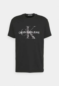 Calvin Klein Jeans BONDED MONOGRAM TEE - T-shirt Imprimé - Black