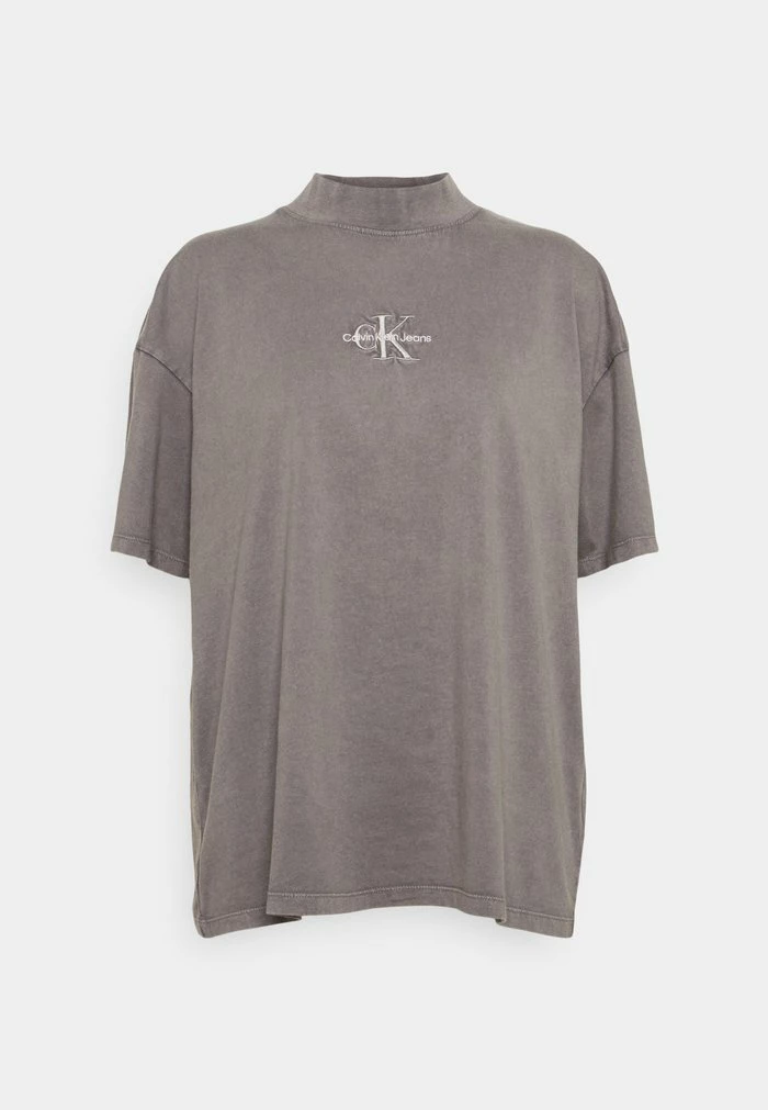 Calvin Klein Jeans MONOGRAM WASHED BOYFRIEND TEE - T-shirt Basique - Fossil Grey 1 Calvin Klein Jeans MONOGRAM WASHED BOYFRIEND TEE - T-shirt Basique - Fossil Grey
