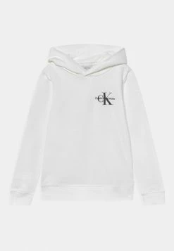 Calvin Klein Jeans SMALL MONOGRAM HOODIE UNISEX - Sweatshirt - Bright White