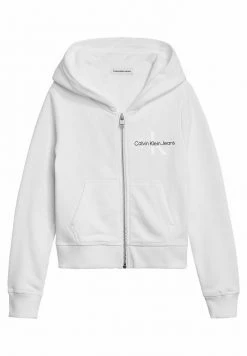 Calvin Klein Jeans GLOW IN THE DARK - Sweat à Capuche Zippé - Bright White -Calvin Klein Elegant Magasin 8398ebcdb60a455daa5ba8c29664b7ad