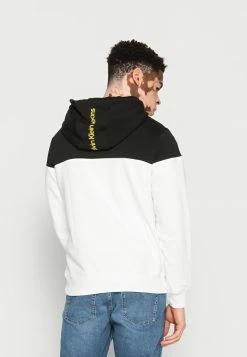 Calvin Klein Jeans COLORBLOCK QUARTER ZIP HOODIE - Sweatshirt - Bright White -Calvin Klein Elegant Magasin 85a828fe2ad54cf2a06182142e37d2b0