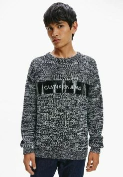 Calvin Klein Jeans SHINE LOGO - Pullover - Bright White/ck Black