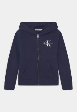 Calvin Klein Jeans MONOGRAM ZIP THROUGH HOODIE UNISEX - Sweat à Capuche Zippé - Peacoat