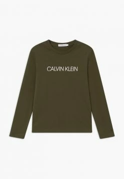 Calvin Klein Jeans INSTITUTIONAL UNISEX - T-shirt à Manches Longues - Green