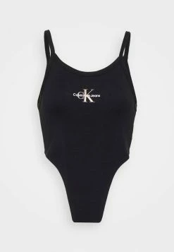 Calvin Klein Jeans SEASONAL MONOGRAM HIGH LEG - Débardeur - Black -Calvin Klein Elegant Magasin 8825af3695af4af783817041483a97fa