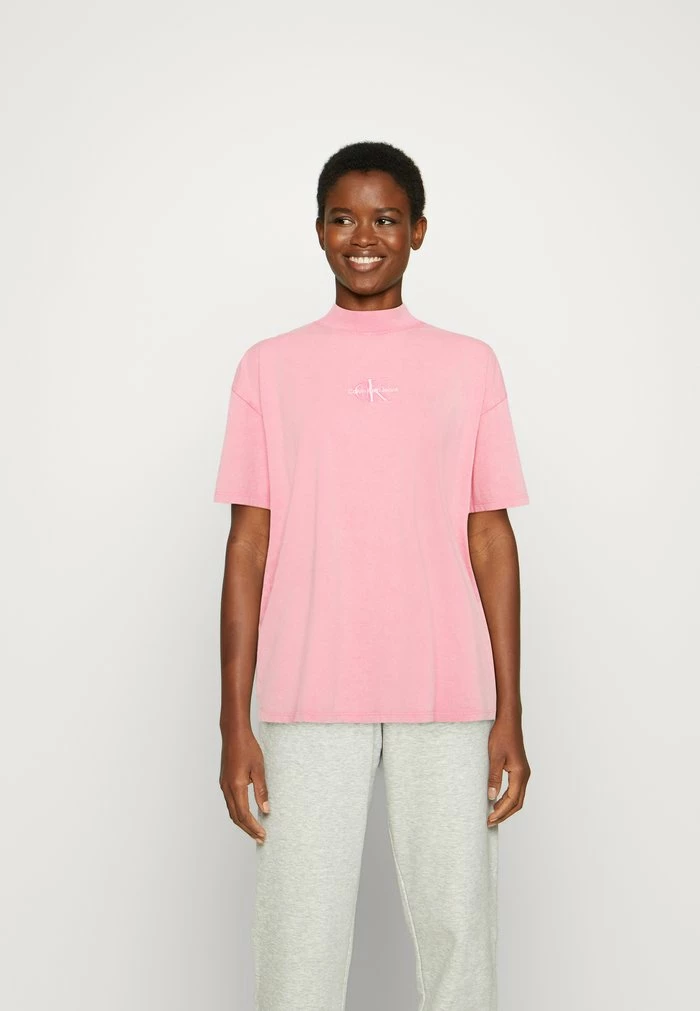 Calvin Klein Jeans MONOGRAM WASHED BOYFRIEND TEE - T-shirt Basique - Lipstick Pink 1 Calvin Klein Jeans MONOGRAM WASHED BOYFRIEND TEE - T-shirt Basique - Lipstick Pink