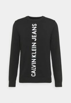 Calvin Klein Jeans VERTICAL INSTITUTIONAL - Pullover - Black
