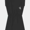 Calvin Klein Jeans MONOGRAM OFF PLACED DRESS - Robe En Jersey - Black