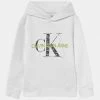 Calvin Klein Jeans MONOGRAM NOISE HOODIE - Sweatshirt - Bright White